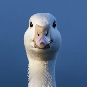 Goose Portrait with White Feathers