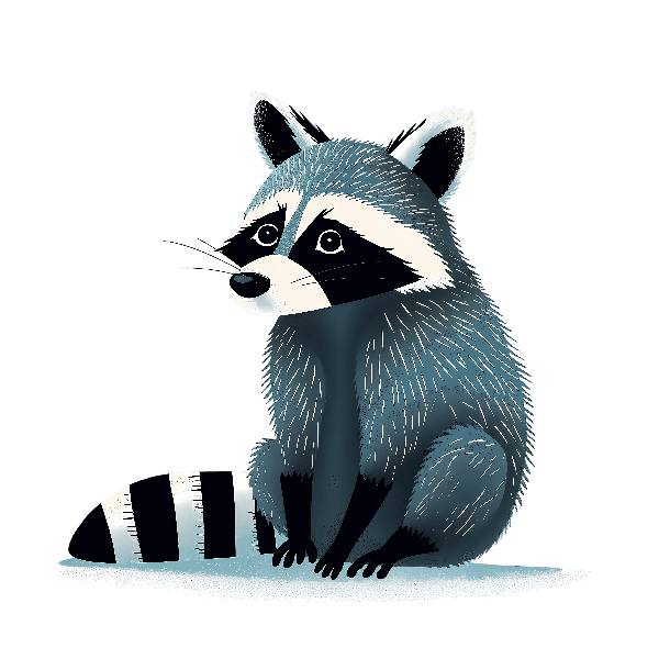 Adorable Raccoon Design on Transparent Background POD Design