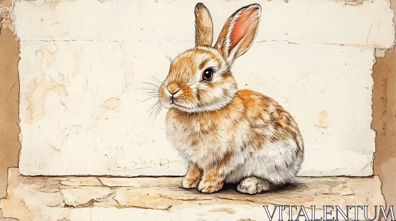 Adorable Illustrated Bunny Sketch AI Image