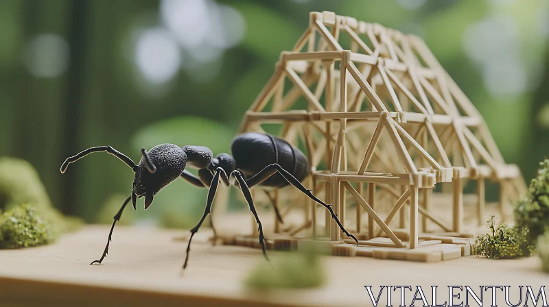 AI ART Macro Ant Building Home