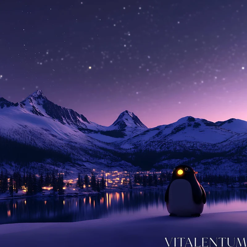 Penguin under the Stars