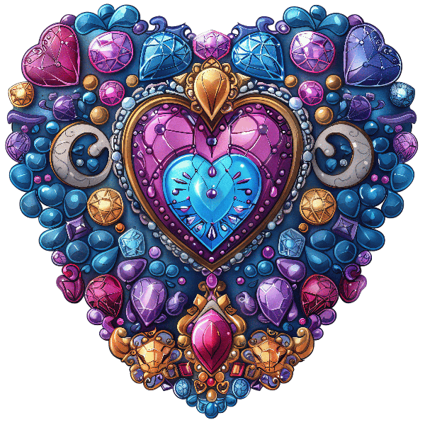 POD Design Jewel-Encrusted Heart Art