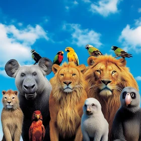 Lions and Parrots in Natural Harmony