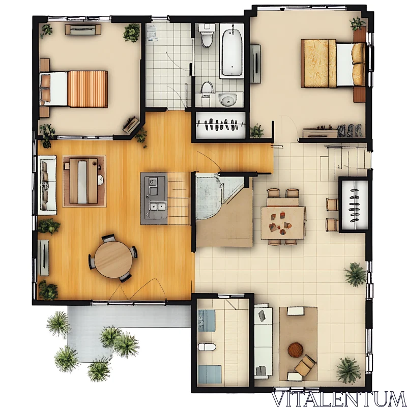 AI ART Architectural Blueprint of Home Layout