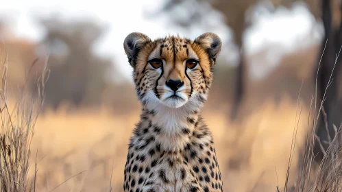 Regal Cheetah amidst Tall Grasses