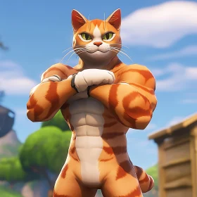 Buff Cat Cartoon Character