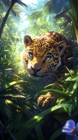 Wild Leopard in Greenery