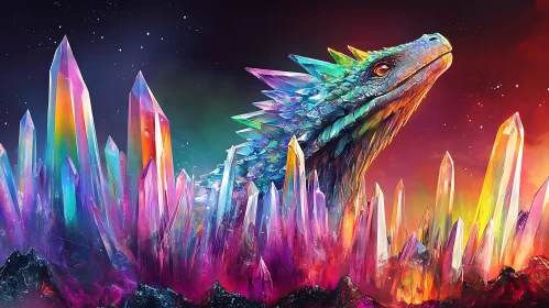 Rainbow Dragon in Crystal Land