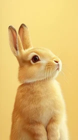 Lovely Rabbit with Warm Yellow Backdrop