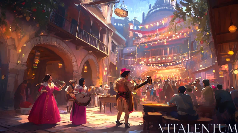 Town Square Festival, Celebration Artwork AI Image