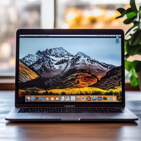 Elegant Laptop with Scenic Display