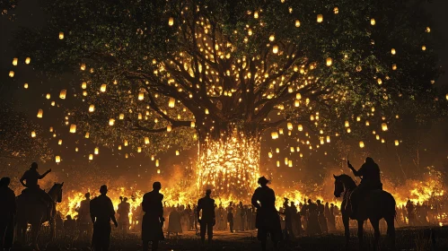 Lantern Festival Under the Ancient Tree