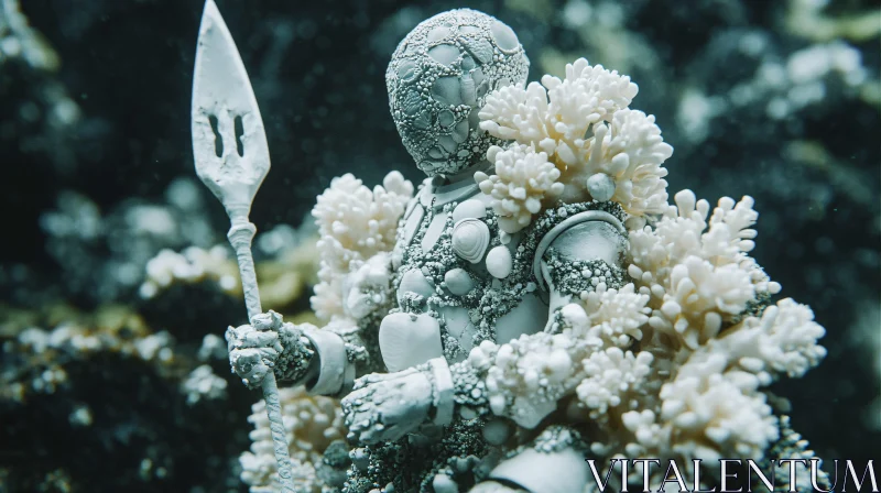 Submerged Coral Figure Art AI Image