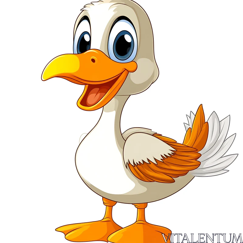 AI ART Whimsical Duck Cartoon Character