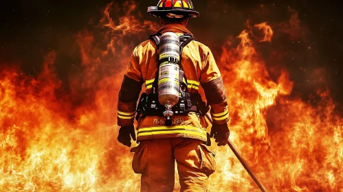 Heroic Firefighter in Action
