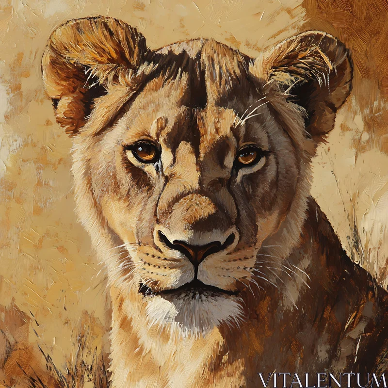 AI ART Painted Lioness