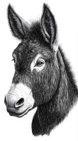 Donkey Head Illustration
