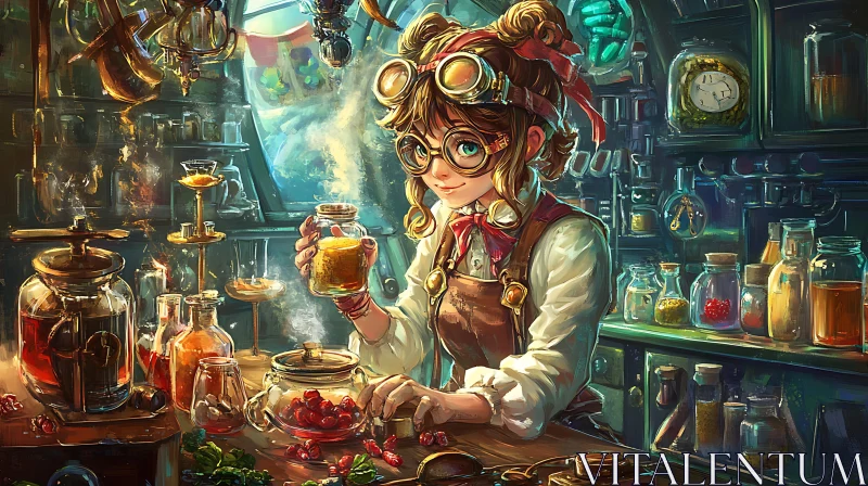 AI ART Anime Alchemist in Steampunk Laboratory