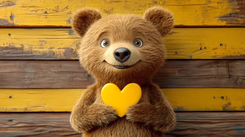 Teddy Bear with Yellow Heart