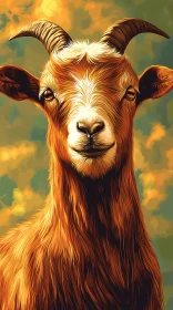 Stylized Portrait of a Goat