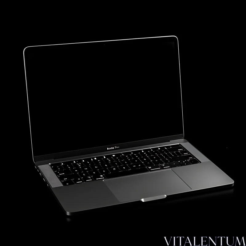 Elegant Slim-Profile Laptop on Black Background AI Image