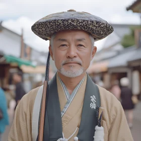 Portrait of a Man in Traditional Asian Dress