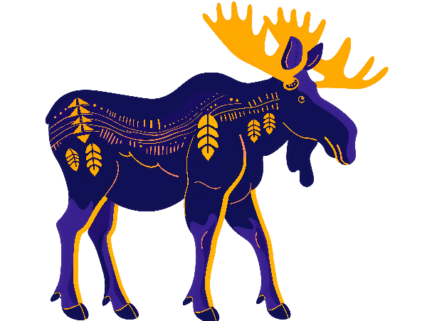 POD Design Colorful Moose with Geometric Patterns