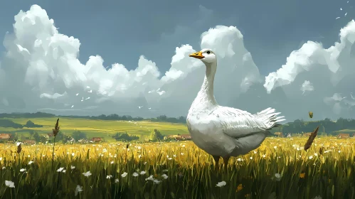 Tranquil Goose in Nature