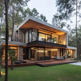 Contemporary Home in a Forest Setting