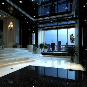 Luxurious Nighttime Cityscape Interior