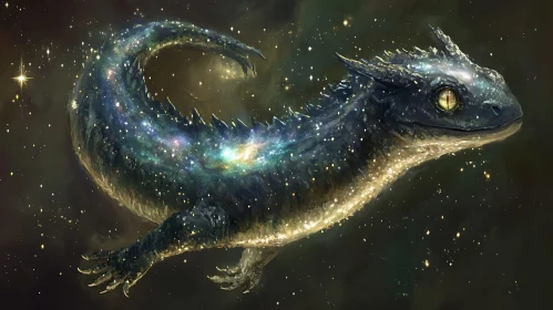 Galaxy Dragon in Starry Night