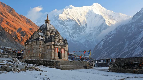 Snowy Mountain Temple View