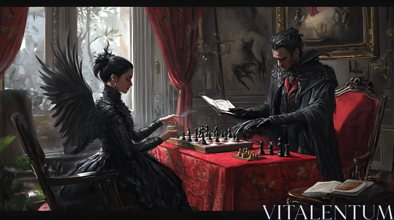 Gothic Chess Match AI Image