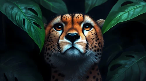 Cheetah in Lush Leaves