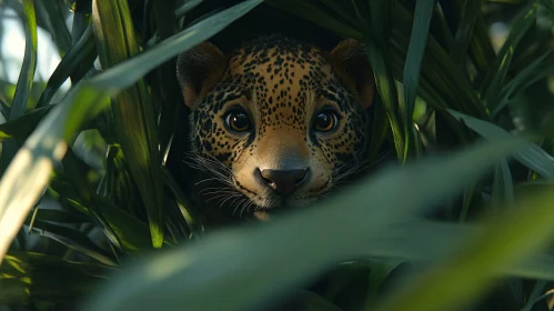 Leopard Hidden in Jungle