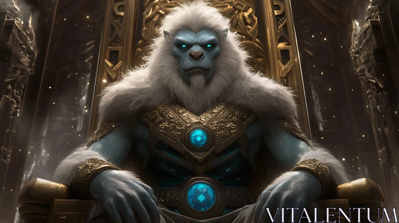 Throne of the Snow King AI Image