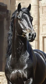 Elegant Black Stallion