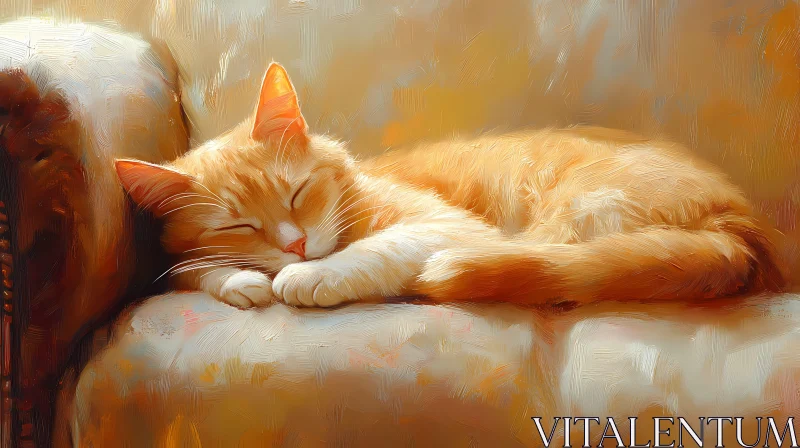 Peaceful Feline Portrait AI Image