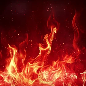 Mesmerizing Dance of Flames and Glowing Embers