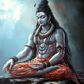 Serene Meditative Figure Illustration