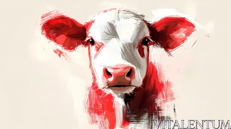 Expressive Cow Painting AI Image