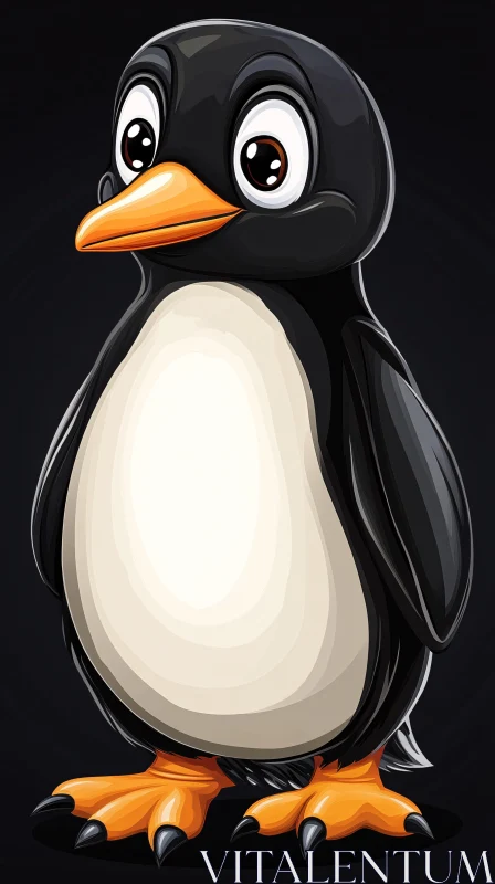 Adorable Penguin Cartoon Art AI Image