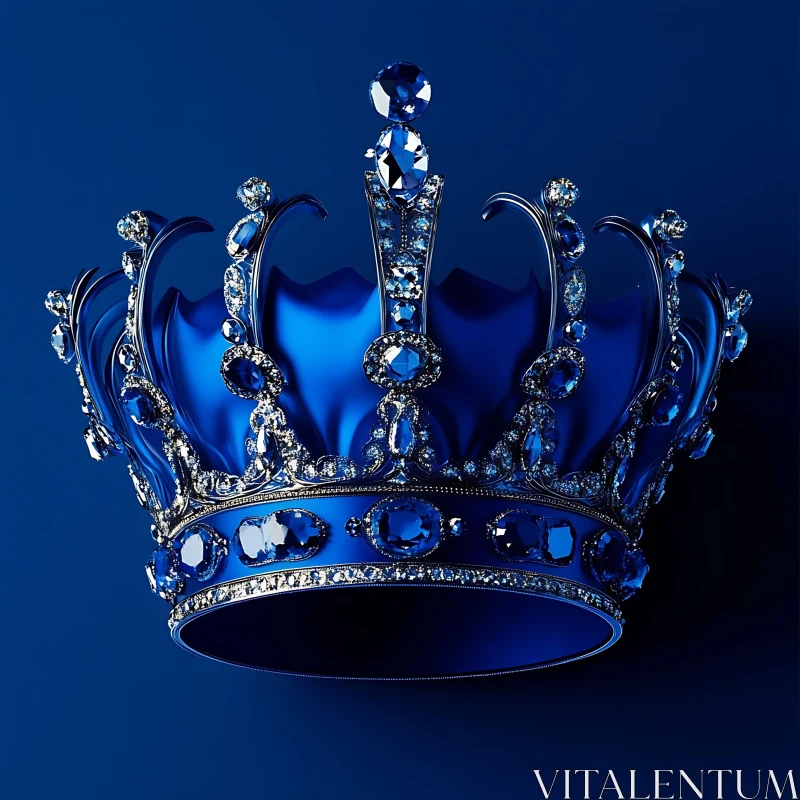 AI ART Luxurious Blue Gemstone Crown