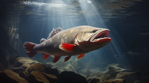 Captivating Bigmouth Bass Water Rendering | Realism and Precisionism