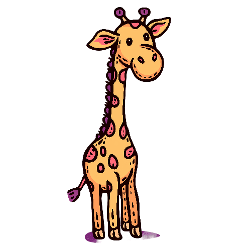 POD Design Charming Cartoon Giraffe Design for Kids Merchandise