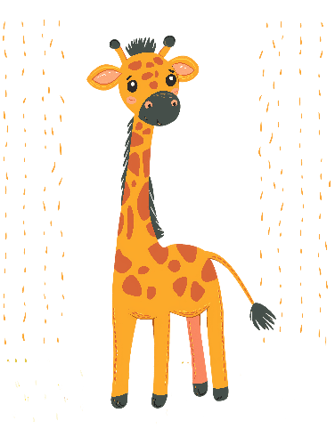 POD Design Cheerful Cartoon Giraffe Kids Clothing Design