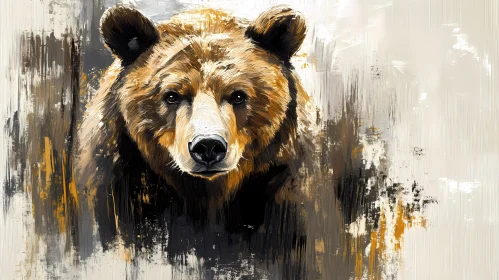 Bold Brushstroke Bear Artwork