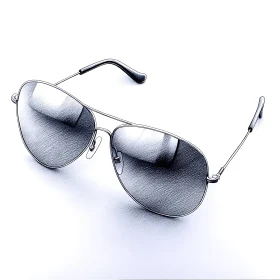 Sketch of Aviator Sunglasses with Silver Frame