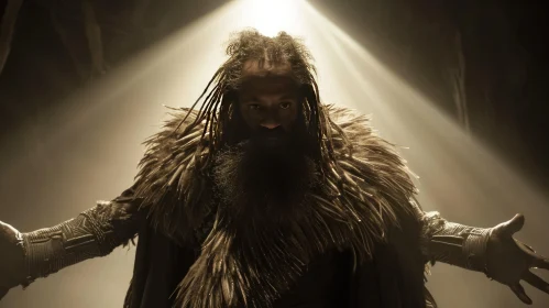 Enigmatic Old Man with Long Beards | Theatrical Lighting | Stylish Costume Design