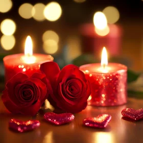 Red Roses, Candles, and Hearts